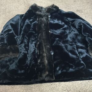 Vintage Hillmoor faux fur lined coat large